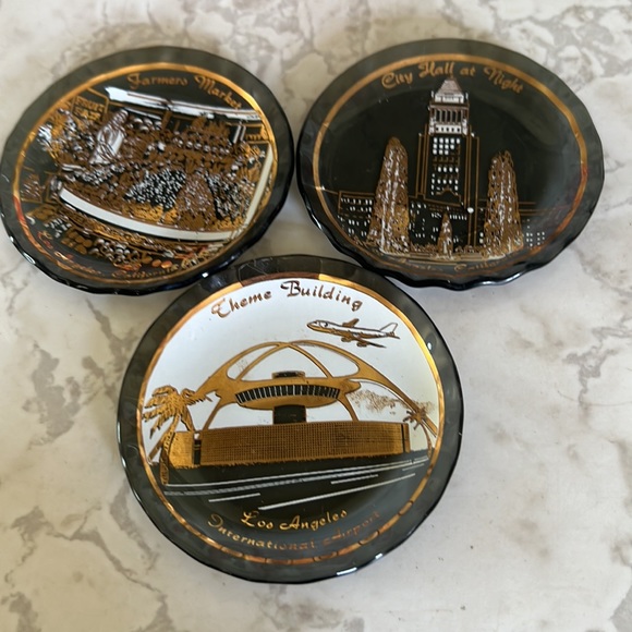 Vintage cocktail glass coasters tinker dishes set of 3 - Picture 13 of 16